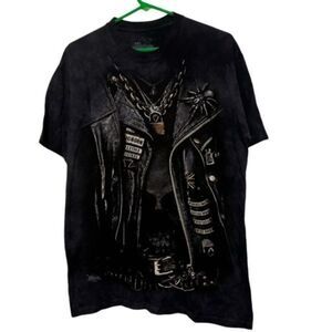 The Mountain Size Medium Black Tie Dye Biker T-Shirt